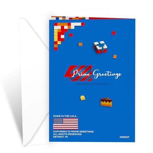 Blue Grandson Birthday Card - Made in USA, Eco-Friendly Thick Cardstock, Premium Envelope, 5x7.75in