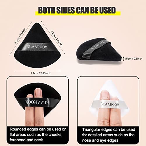 BLAAROOM 6-Piece Soft Triangle Velour Powder Puffs for Face Makeup