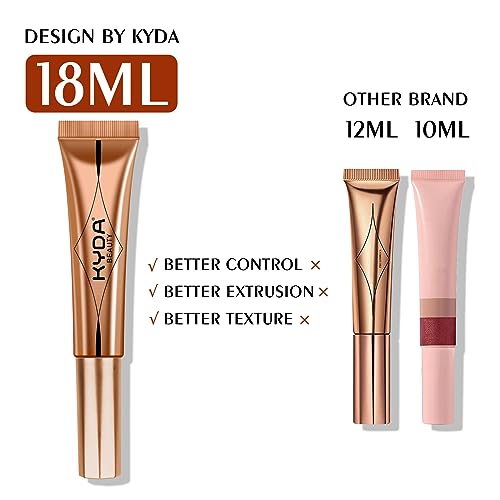 KYDA Liquid Highlighter Wand - Buildable Face Illuminator with Cushion Applicator