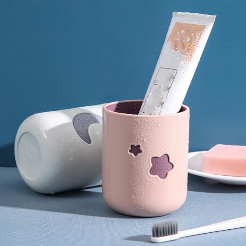 Moon-Themed Couple Mouthwash Cup Set - 2-Pack Toothbrush Holders