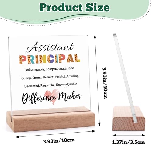 Acrylic Plaque Gift for Assistant Principal with Wooden Stand