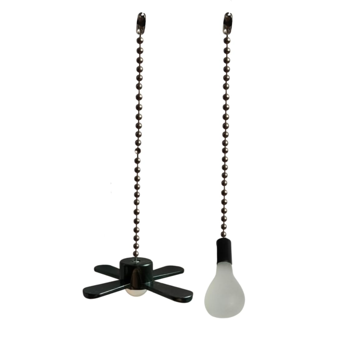 QLXHBOT Pull chain, Ceiling Fan Pull Chain Extender,3.3mm Diameter Beaded Ceiling Fan Pull Chain Decorative Light Bulb and Fan 12 Inches Fan Pull Chain Set Black, 4Pcs