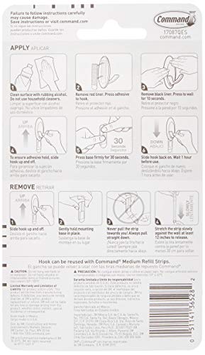 Command 3M Quartz Double Hook - Easy to Use Wall Hook