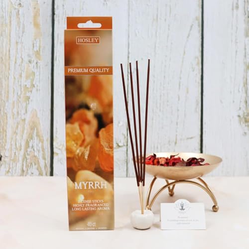 Hosley Myrrh Incense Sticks – 40 Pack for Meditation & Aromatherapy
