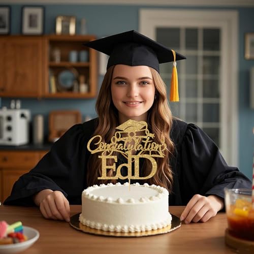 Graduation Cake Topper - EdD Doctor Degree Congrats Grad Decoration