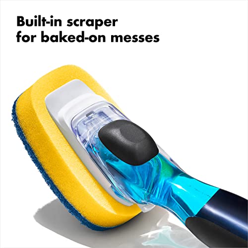 OXO Good Grips Soap Dispensing Dish Scrub with Scraper