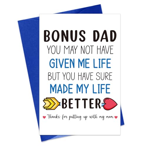 Bonus Dad Father's Day Card - Funny Stepdad Greeting Card