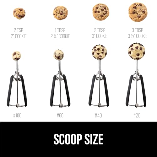 GORILLA GRIP 304 Stainless Steel Cookie Scoop, 1 TBSP, Black