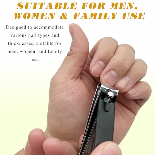 Black Stainless Steel Nail Clippers Set - 2PCS Large Trimmers