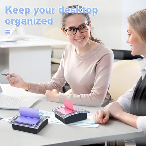 WERJOURU 3x3 Inch Pop Up Sticky Note Dispenser - Black Base (1)