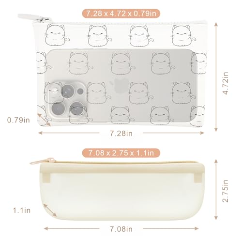 Manmihealth Silicone Makeup Bag Cute Cat Cosmetic Pouch for Travel