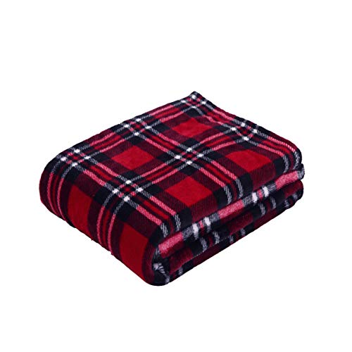 Velvet Touch Christmas Fleece Throw Blanket 50x60 Inch Plaid
