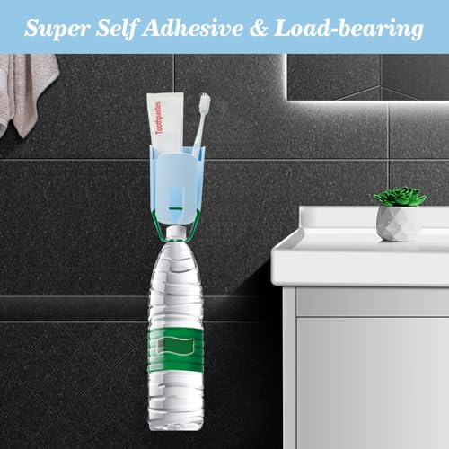 Blue Wall-Mounted Toothbrush Holder Set - BPA-Free with Cup