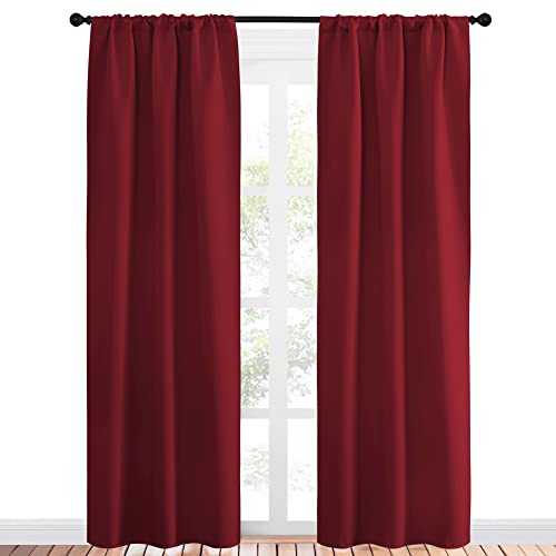 NICETOWN Burgundy Blackout Curtains - Set of 2 Panels, 34x84 Inch