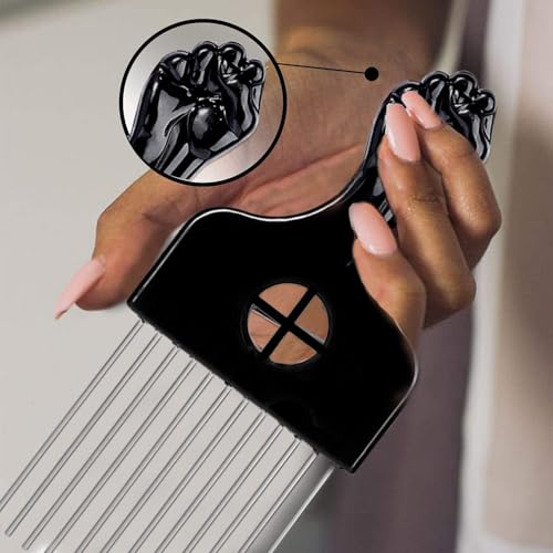 Supaze Metal Teeth Afro Hair Pick Comb 3-Piece Set for Curly Hair