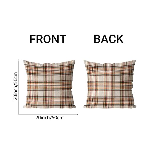 AOFANGGO Fall Pillow Cover 20x20 Inch Faux Linen, Autumn Decor