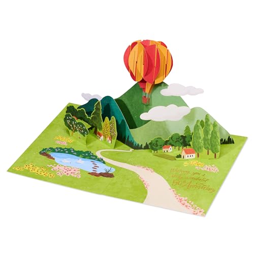 Papyrus 50th Anniversary Pop-Up Card, Hot Air Balloon 3D Greeting Card