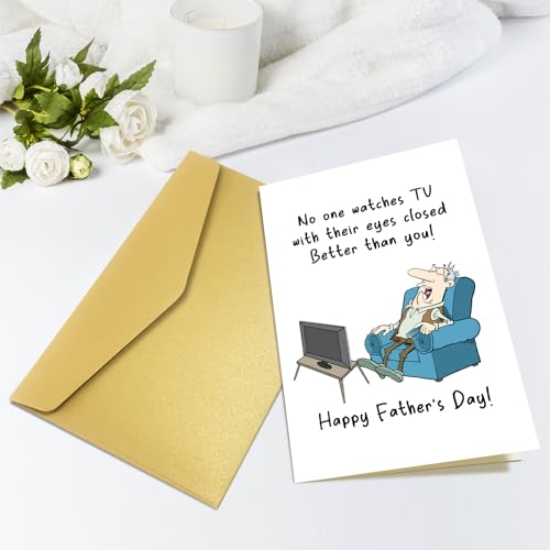 Funny Father's Day Card for Dad - Hilarious TV Watcher Design