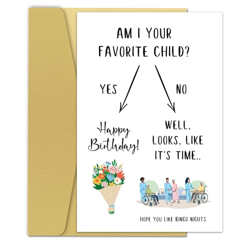 Funny Birthday Card for Mom - Am I Your Favorite Child? - Design 10
