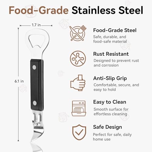 Anyongora 2-in-1 Can Punch and Bottle Opener - Compact Stainless Steel