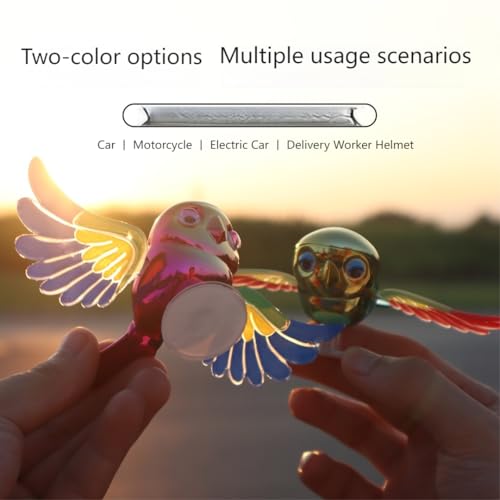 Wind-Powered Flapping Wings Flying Bird Car Ornament - Blue