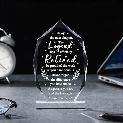 Retirement Plaque Gift - Engraved Acrylic Keepsake with Floral Design