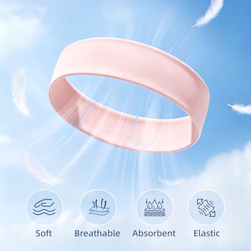 Fishinsea 10-Pack Elastic Non-Slip Sports Headbands for Women