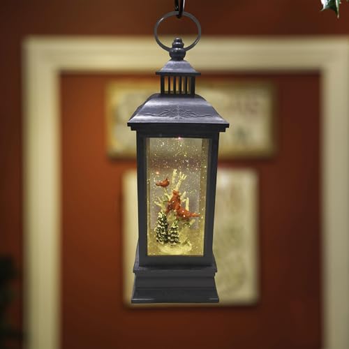11-Inch Cardinal Snowglobe Lantern with LED Light & Music - Indoor Christmas Decor