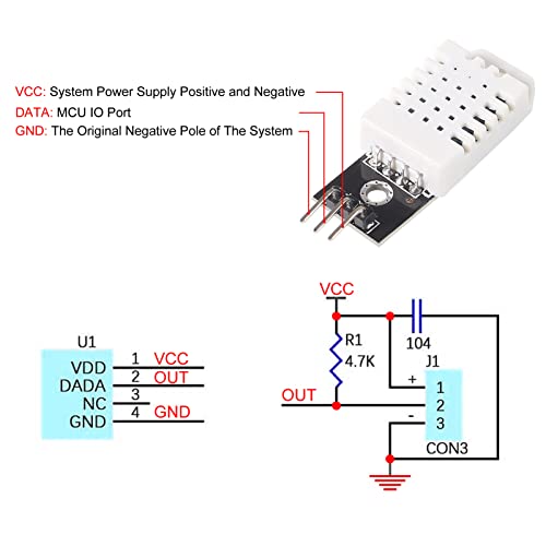 AITIAO DHT22 AM2302 Digital Temperature and Humidity Sensor Module - 4 Pack