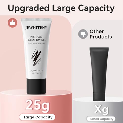 JEWHITENY Poly Nail Gel 2-Piece Nude Pink Extension Kit