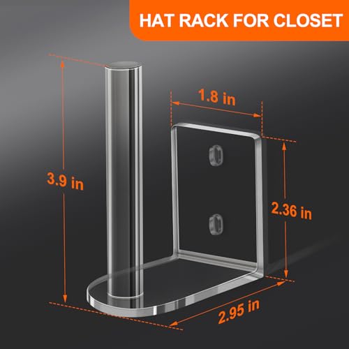 Clear Acrylic Baseball Cap Organizer - Floating Hat Rack (2 Pack)
