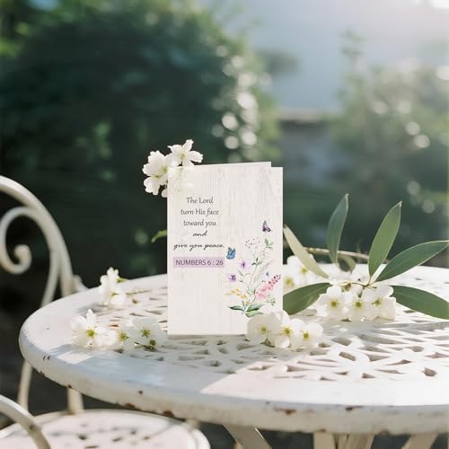24-Pack Religious Sympathy Cards with Envelopes & Stickers - Floral Designs