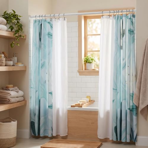 Durable Black Shower Curtain Hooks - 12 Rustproof Rings with Smooth Glide Design