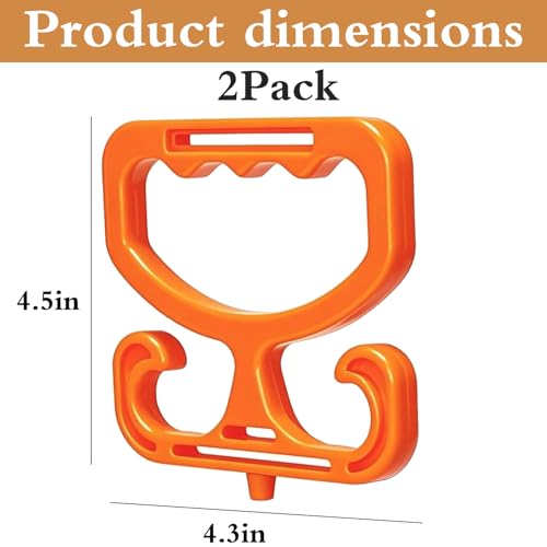 Heavy Duty Grocery Bag Carrier Handle 2 Pack, Supports 100lbs, Ergonomic Grip for Shopping & Buckets