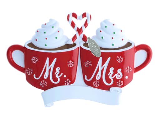 Mr & Mrs Hot Cocoa Wedding Ornament - Our First Christmas Gift for Couples, 2026