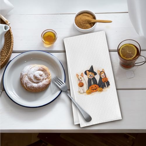 Halloween Corgi Kitchen Towel - 16x24 Inch Microfiber Hand Towel