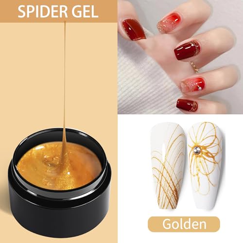Finger Secret Spider Nail Gel Polish Kit with Brushes - 3 Colors