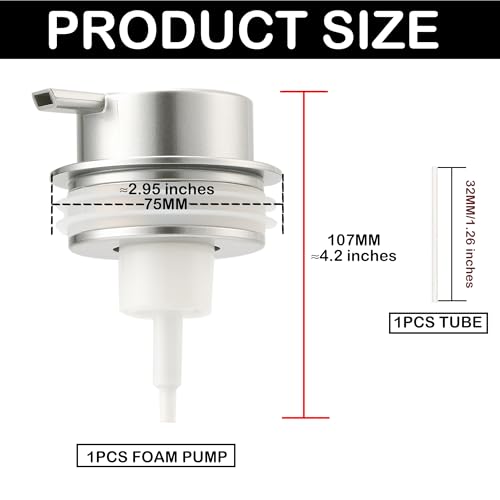 GIRLUFO Matte Silver Foaming Soap Dispenser Pump - BPA Free