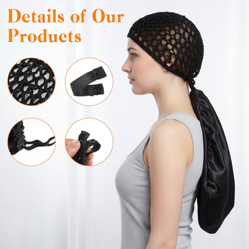 Heclia 2-in-1 Adjustable Sleep Bonnet and Hair Net for Long Hair