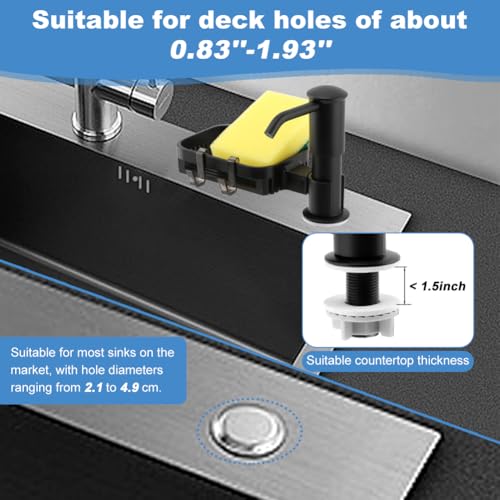 Zorivane Black Kitchen Sink Soap Dispenser - No Leak, Easy Install