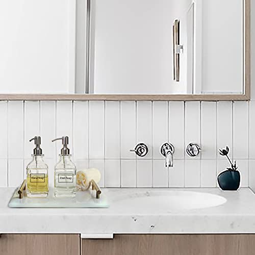JASAI Antique Glass Soap Dispenser with Stainless Steel Pump