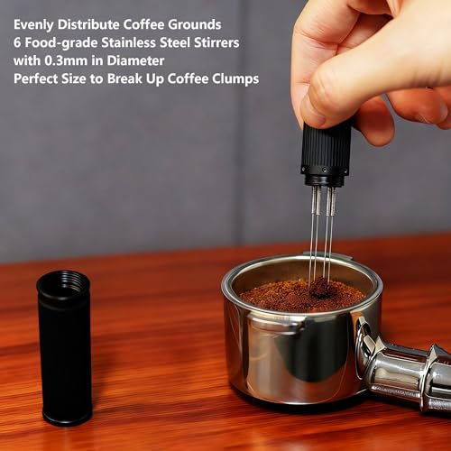 Espresso Coffee Distribution Stirrer with 6 Stainless Steel Needles