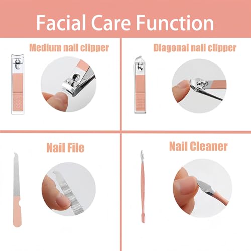 Fylozonu 7-Piece Portable Manicure and Pedicure Grooming Kit Stainless Steel