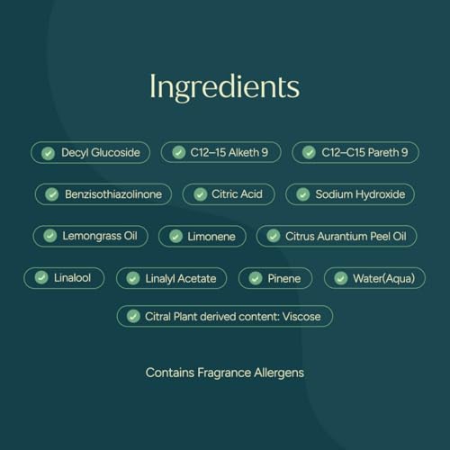 Puracy Non-Toxic All-Purpose Cleaning Wipes, Lemongrass, 50 Count