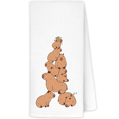 JINYO Animal Towels - Cute Capybara Kitchen & Hand Towels 16x24 Inch - Animal Towels-3