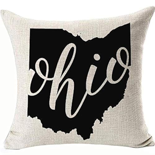 Ohio State Map Decorative Cushion Cover 18x18 - Double-Sided