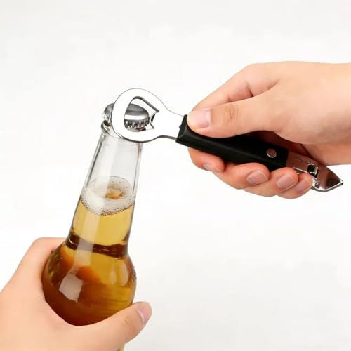 2-in-1 Stainless Steel Bottle and Can Opener with Non-Slip Handle