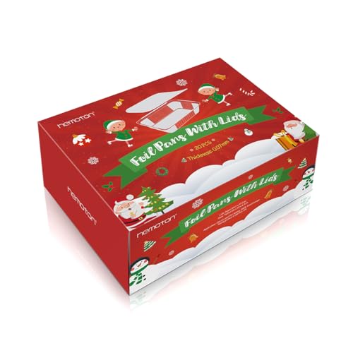 Disposable Foil Food Containers with Lids - Rectangular Takeout Pans for Holiday & Catering