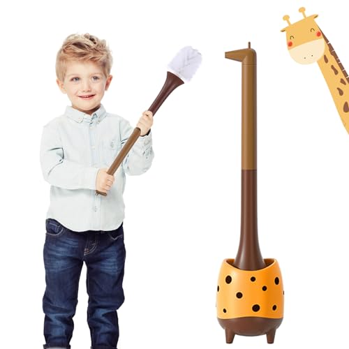 Giraffe-Shaped Toilet Brush and Holder Set - 360° Cleaning