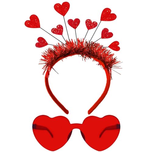 Valentine Heart Headband and Sunglasses Party Set